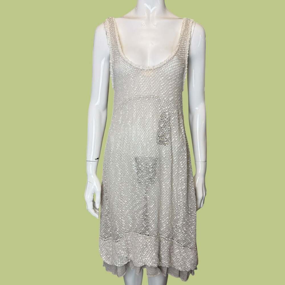 Sita Murt Metallic Knit Layered Midi Dress